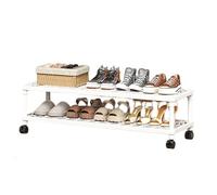 WZSMZKHF Chariot à Chaussures Salle de Bain avec Trous de Drainage - Étagère Chaussures Roulante en Plastique, Meuble Range Léger et Multifonctionnel pour Placard, Entrée(L80 x W20 x H34cm)