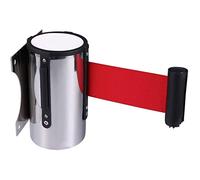 WZSON Barriere De Securite Retractable, Barrière Extensible, Inoxydable Barrière Ruban Barrière, pour Hôtel Restaurant Cinéma Bâtiment Public,Rouge,5m