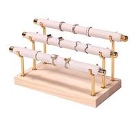 WZTHLF Présentoir à bagues en bois massif élégant et portable pour bijoux (beige, 3)