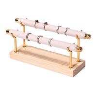 WZTHLF Présentoir à bagues sur base en bois massif élégant et portable pour bijoux avec rangement (beige, 2)