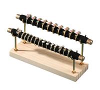 WZTHLF Support à bagues en base en bois massif élégant et présentoir à bijoux portable (Noir, 2)