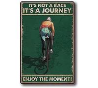 WZVZGZ Plaque en métal rétro en métal avec inscription « It's Not A Race It's A Journey Enjoy The Moment » - Panneau mural vintage décoratif pour jardin - 20,3 x 30,5 cm