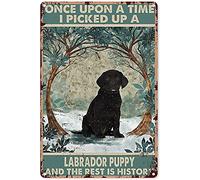 WZVZGZ Plaque en métal vintage pour salle de bain avec inscription « I Picked Up A Labrador Puppy and The Rest is History » - Décoration murale pour bars, restaurants, cafés et pubs - 20,3 x 30,5 cm