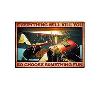 WZVZGZ Plaque vintage en métal avec inscription « Everything Will Kill You » - 20,3 x 30,5 cm