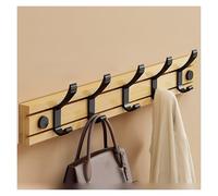 WZWZEN 4/5/6/7 Crochets, Porte-manteau Mural, Patère En Bambou Robuste, Cintre Avec Crochets Mobiles Pour Vêtements Serviettes Chapeaux Clés(Natural,50cm/19.6in)