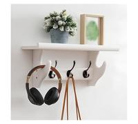 WZWZEN Étagère Murale En Bois Avec Crochets | Porte-manteau Rustique | Organiseur De Grande Capacité Pour Clés | Décoration Intérieure | 3/4/5/6/7 Crochets Métalliques(Blanc,48.5cm/19in)