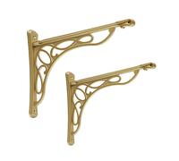 WZWZEN Supports D'étagère Européens, Equerre Charge Lourdeen Métal, Support D'étagère Mural Triangulaire, Support Etagère Flottant Robuste en Alliage De Zinc Antirouille(Gold)