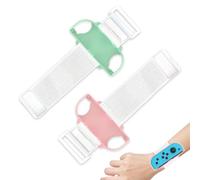 WZWZO Lot de 2 Bracelet Compatible avec Nintendo Switch & OLED Model, accessoire pour Just Dance 2025/2024/2023/Zumba Burn It Up, Band Réglable Pour Adultes Enfants, Dragonne élastique pour switch