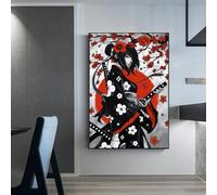 WZXGHE Poster japonais Samouraï, portrait de femme samouraï, poster d'art moderne, salon chambre à coucher, images décoratives murales sans cadre (B,40 x 60 cm)