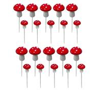 Wzxksoac 20pcs Jardin Rouge Enjeux Décorations de Champignons Jardin Jardin Fée Jardin Intérieur Inset de Gris Norf Décoratif