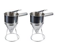 Wzxksoac 2X Distributeur D'Entonnoir à Main en Acier Inoxydable, Granulés de Poulpe, Outil D'Entonnoir, Séparateur de Pâte de Mélange à Main