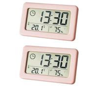Wzxksoac 2X Horloge NuméRique à LED Horloge de Bureau à Écran NuméRique ÉLectronique pour RéTro-Éclairage de Bureau à Domicile Horloges de Calendrier de DonnéEs de RéPéTition - Rose