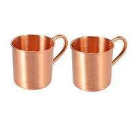 Wzxksoac 2X Mug en Cuivre Pur de Moscou Solide Lisse sans Doublure IntéRieure pour Cocktail Café BièRe Lait Tasse d'eau Bar à Boisson Froid