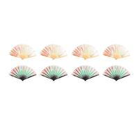 Wzxksoac 8Pièces ÉVentail à Main ÉVentail Holographique Pliable ÉVentail à Main Pliant en Bambou pour Festival de Musique Burlesque Femmes Rainbow Pride
