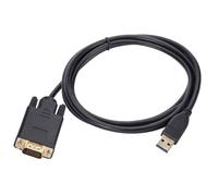 Wzxksoac Câble USB 3.0 vers VGA de 1,8 M, Adaptateur Convertisseur Mâle USB 3.0 vers Mâle VGA 1080P pour Ordinateur Portable, Projecteur Vidéo Externe UHD.