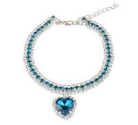 Wzxksoac Chien Brillant Strass Collier Chat Coeur Diamant Collier Pet Bling Princesse Collier Chiot Fournitures Pièces de Rechange Accessoires, C