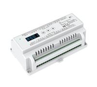 Wzxksoac Contrôleur D24 DC12-24 V 24 Canaux RVB sur Rail DIN DMX512, Variateur de Lumière pour Bande LED RVB, Éclairage de Scène, Décodeur RDM DMX512.