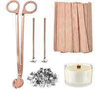 Wzxksoac Cœurs en Bois Épaissis 100 PCS pour la Fabrication de Bougies, Coupe-Mèche Inclus - Naturellement sans Fumée, pour Une Longue Durée A