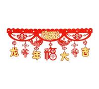 Wzxksoac Drapeau Rouge du an Chinois 2024 Fête du du Dragon Chine Décoré Maison Porte- pour Célébrer et Facile à Installer