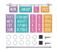 Wzxksoac Ensemble de Tableau D'Affichage de Calendrier de Classe, Calendrier à Bascule Coloré avec Support pour la Décoration de la Classe, Comprend 54 Cartes de Date.