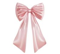 Wzxksoac Grand Nœud Rose pour Décoration de Chambre 40x24 Pouces Satin à Nouer pour Ballerine, Fille Qui Veut Être, Un (Couche de Stabilité Interne) Décoration Murale Géante Rose Pastel Suspendu