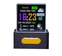 Wzxksoac Horloge Météo Intelligente Holographique USB avec Affichage Photo en Cube de Cristal et Album D'Animations GIF