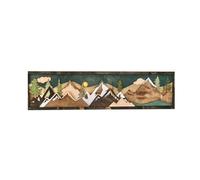 Wzxksoac l'art Mural de Montagne en Bois Apportera Une Décoration Artistique de Pignon, Décoration de Scène de Lune et de Coucher de Soleil D