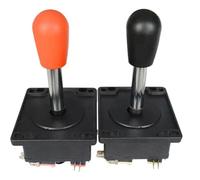 Wzxksoac Lot de 2 Joysticks D'Arcade avec Micro-Interrupteur à 3 Bornes, Tête Sphérique Rouge, Accessoires pour Borne de