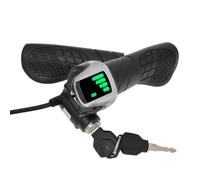 Wzxksoac pour E-Bikes, Scooters, Motos, Poignée Tournante Compatible avec Affichage LCD de L'Indicateur de Puissance et Verrouillage par Clé 48V