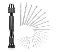 Wzxksoac Rotary Craft Drill 26 PCS Micro Drill Bit Pin-Pin Vise Hand Drill Manual Kit (0,5 Mm-2,5 Mm)