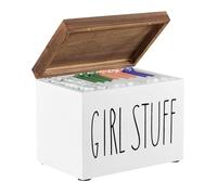 Wzxksoac Support de Tampon avec Couvercle Articulé pour Salle de Bain, Boîte de Rangement pour Serviettes Week, Organisateur de Produits Féminins Blanc