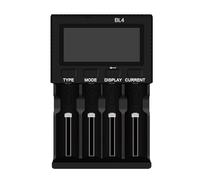 Wzxksoac Testeur de Capacité de Batterie 3A Prise en Charge de Charge Chargeur 4-Slots pour 18650 26650 26500 AA AAA Batteries