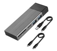 Wzxksoac USB C Hub Type C 3.1 à SD TF USB2.0 Splitter Mobile Hard Disk Box Dual-Protocol SSD