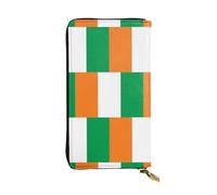 WZYCWB 19,1 x 10,4 cm de long, portefeuille en cuir drapeau de la Côte d'Ivoire, compartiment à fermeture éclair, grande capacité, un bon cadeau pour les amis, noir, One Size