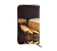 WZYCWB 19 x 10,4 cm de long, portefeuille en cuir à fromage, compartiment à fermeture éclair, grande capacité, un bon cadeau pour les amis, noir, One Size