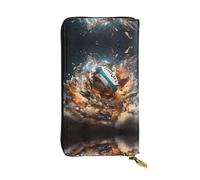 WZYCWB 19 x 10,4 cm de long, portefeuille en cuir avec compartiment à fermeture éclair, grande capacité, un bon cadeau pour les amis, noir, One Size