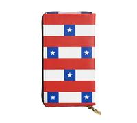 WZYCWB 19 x 10,4 cm de long, portefeuille en cuir avec drapeau du Chili, compartiment à fermeture éclair, grande capacité, un bon cadeau pour les amis, noir, One Size