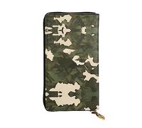 WZYCWB 19 x 10,4 cm de long, portefeuille en cuir camouflage militaire, compartiment à fermeture éclair, grande capacité, un bon cadeau pour les amis, noir, One Size