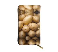 WZYCWB 19 x 10,4 cm de long, portefeuille en cuir de pomme de terre, compartiment à fermeture éclair, grande capacité, un bon cadeau pour les amis, noir, One Size