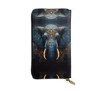 WZYCWB 19 x 10,4 cm de long, portefeuille en cuir Eerie Elephant, compartiment à fermeture éclair, grande capacité, un bon cadeau pour les amis, noir, One Size