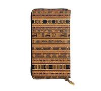 WZYCWB 19 x 10,4 cm de long, portefeuille en cuir égyptien, compartiment à fermeture éclair, grande capacité, un bon cadeau pour les amis, noir, One Size