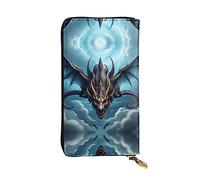 WZYCWB 19 x 10,4 cm de long, portefeuille en cuir Flying Dragon, compartiment à fermeture éclair, grande capacité, un bon cadeau pour les amis, noir, One Size