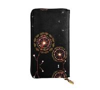 WZYCWB 19 x 10,4 cm de long, portefeuille en cuir motif pissenlit étoilé, compartiment à fermeture éclair, grande capacité, un bon cadeau pour les amis, noir, One Size