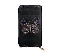 WZYCWB 19 x 10,4 cm de long, portefeuille en cuir Science Butterfly, compartiment à fermeture éclair, grande capacité, un bon cadeau pour les amis, noir, One Size