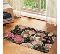 WZYCWB 30 x 45 cm - Beaucoup de belles roses imprimées - Sets de table absorbants antidérapants pour chiens et chats