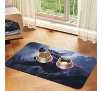 WZYCWB 30 x 45 cm Le dragon rugissant Sets de table absorbants imprimés pour animaux de compagnie - Tapis de nourriture antidérapant pour chiens et chats Nourriture bols et sets de table d'eau
