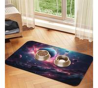 WZYCWB 30 x 45 cm Les étoiles tombent. Sets de table absorbants imprimés pour animaux de compagnie - Tapis de nourriture antidérapant pour chiens et chats