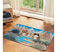 WZYCWB 30 x 45 cm Oasis in The Desert Sets de table absorbants pour animaux de compagnie - Tapis antidérapant pour nourriture pour chiens et chats