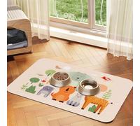WZYCWB 30 x 45 cm - Tapis de gamelle pliable et facile à ranger - Motif animaux de dessin animé - Pour chat et chien