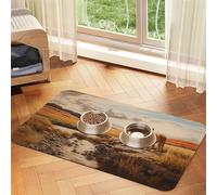 WZYCWB 30 x 45 cm The Tiger is Strong. Sets de table absorbants imprimés pour animaux de compagnie - Tapis de nourriture antidérapant pour chiens et chats